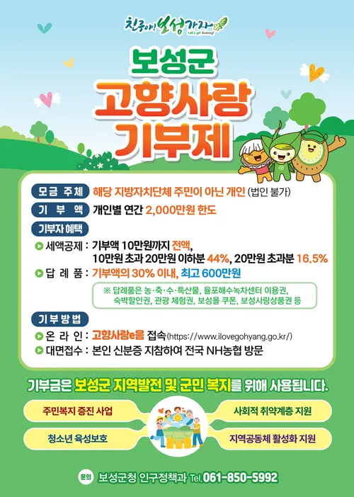 보성군-담양군, 고향사랑 교차 기부로 지역 상생 협력 강화