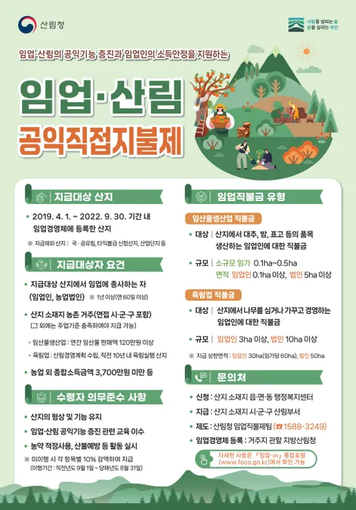 함평군, 2026년 임업·산림직불금 신청 다음 달 4일부터 시작