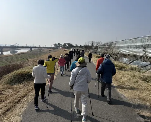 함평군, 노르딕 워킹 건강교실 운영…폴 잡고 무릎·허리 지키자