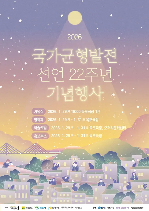 목포서 '국가균형발전선언' 22주년 기념…시민 참여형 축제 열린다