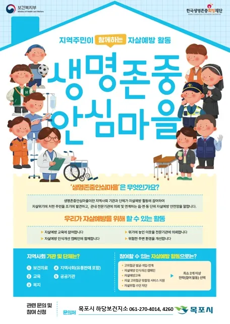목포시, 자살예방 안전망 구축…2026년 ‘생명존중 안심마을’ 참여기관 모집