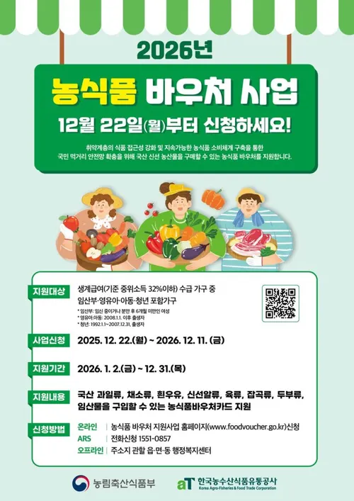 무안군 농식품 바우처 지원사업 신청 시작